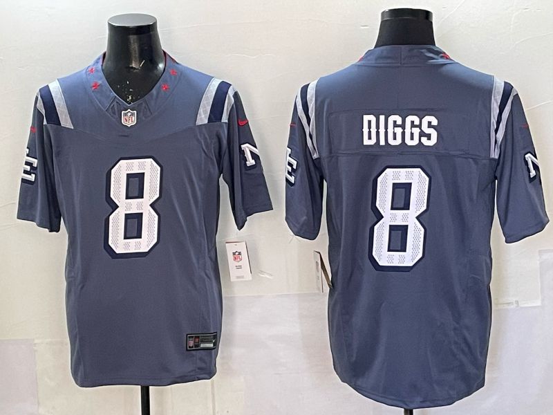 Men 2025 New England Patriots #8 Diggs blue 5th generation Throwback Nike Limited NFL Jersey style 02->san francisco 49ers->NFL Jersey